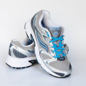 Saucony Oasis 2 Women's Running Sneaker Shoes, Silver / Blue, Almost New, Size 9